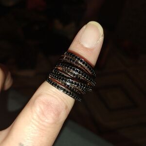 Black Diamond Multi-Band Black and Gold Ring
